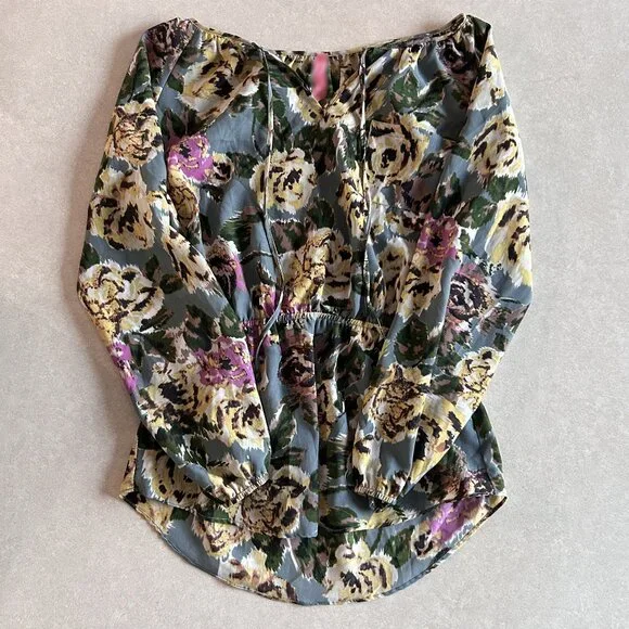 RARE Floral Rose Print Blouse ASO Alex Russo - Picture 4 of 8